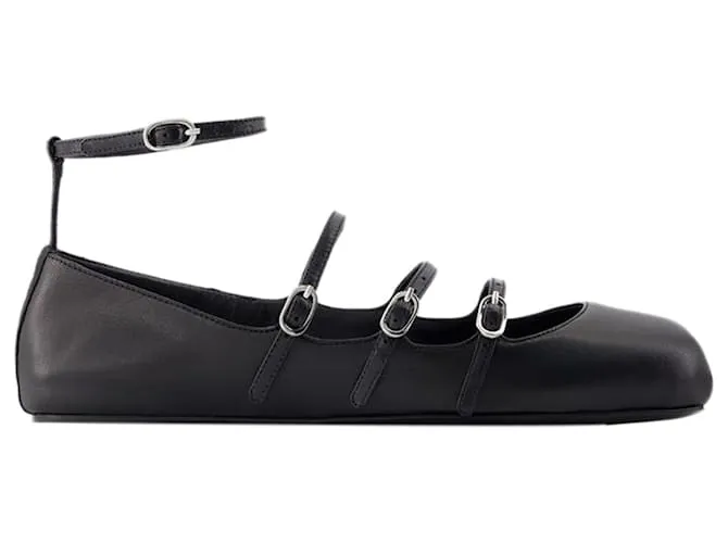 Bailarinas Cage - Alexander McQueen - Piel - Negro 