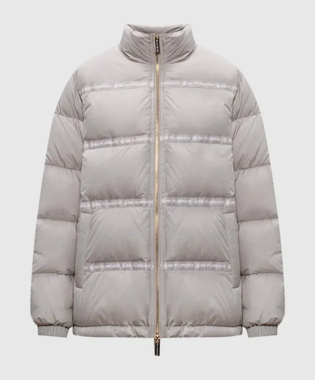 Be Florence Khaki puffer jacket with branded ribbon