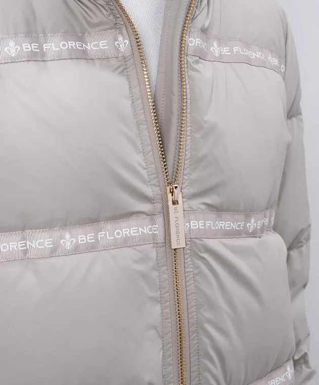 Be Florence Khaki puffer jacket with branded ribbon