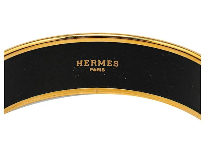Brazalete ancho de esmalte Hermès Astres Et Soleils verde 65 