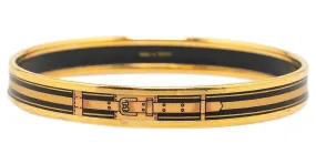 Brazalete de esmalte con motivo estrecho Hermès en oro 65 Dorado 