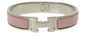 Brazalete de plata Click Crack Rose Dragee de Hermès Rosa 