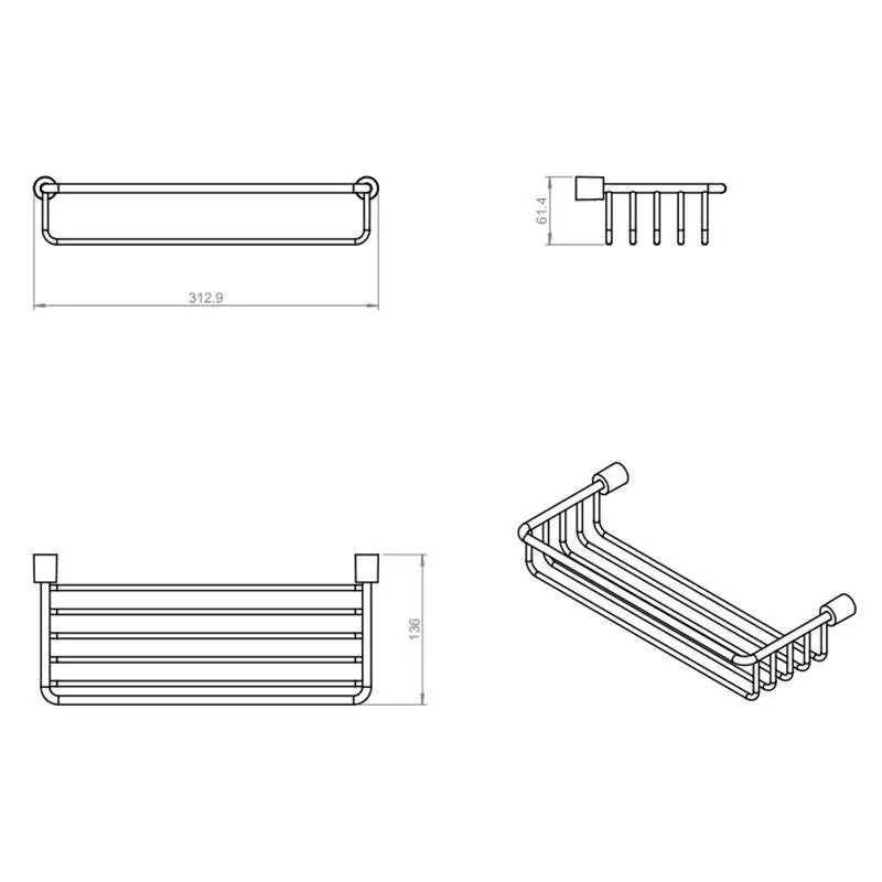 Cesta de ducha cromada minimalista 31 cm