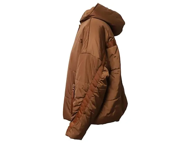 Chaqueta de invierno Maje Puffer de nailon marrón camel Castaño 