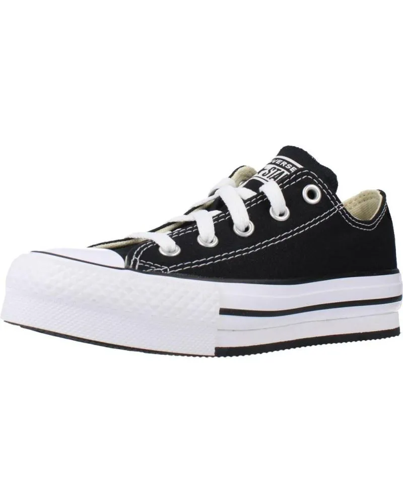 Deportivas de Niña y Niño CONVERSE 372861C CHUCK TAYLOR ALL STAR CANVAS PLATFORM BLACK-WHITE-BLACK NEGRO