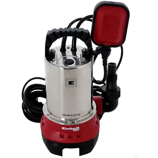 Einhell - GH-DP 6315 N - Bomba sumergible para de drenaje, agua sucia, 630 W, 5 m, 283.33 l / min, carcasa de acero inoxidable, 