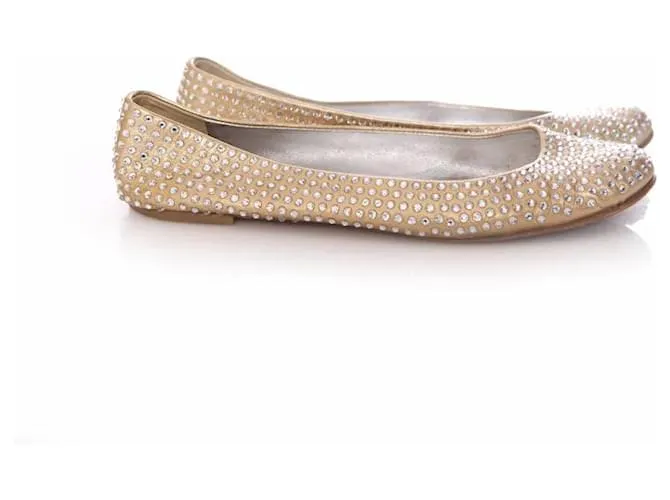 Giuseppe Zanotti, bailarinas con piedras swarovski Dorado 