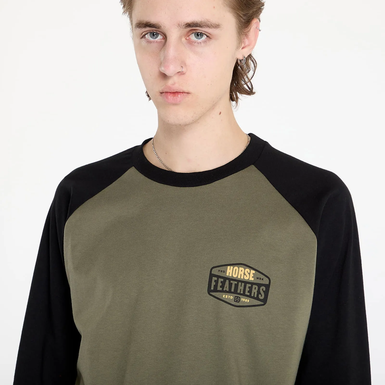 Horsefeathers Hexagon II Raglan T-Shirt Burnt Olive M