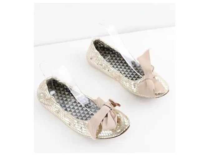 Isabel Marant Bailarinas de cuero Dorado 