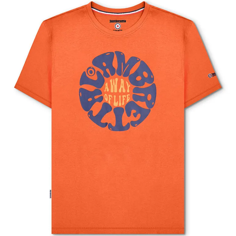 Lambretta Festival Hombre Camiseta SS1014-NARANJA BUNRT