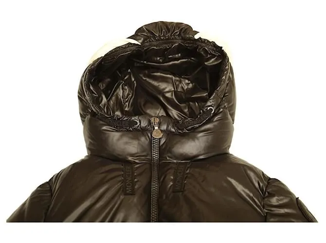 MONCLER Faucille Giubbotto chaqueta acolchada de plumas en blanco y negro 10y XS mujeres 