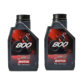 Pack-2 Aceite de Motor Motul 2T Sintético 800 Factory Line Offroad 2x1L