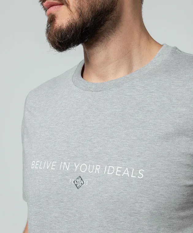 Peserico Gray t-shirt with a print