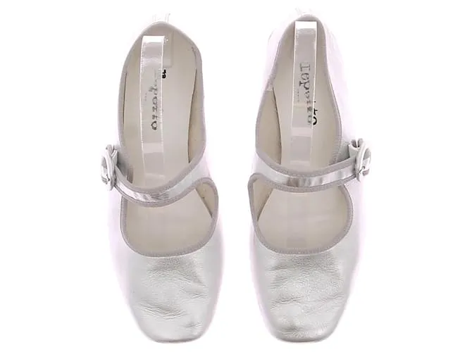 REPETTO Bailarinas T.EU 37.5 Cuero Plata 