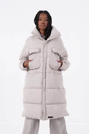 SIXTH JUNE Chaqueta  Long Puffer w-chest Pockets  color beige