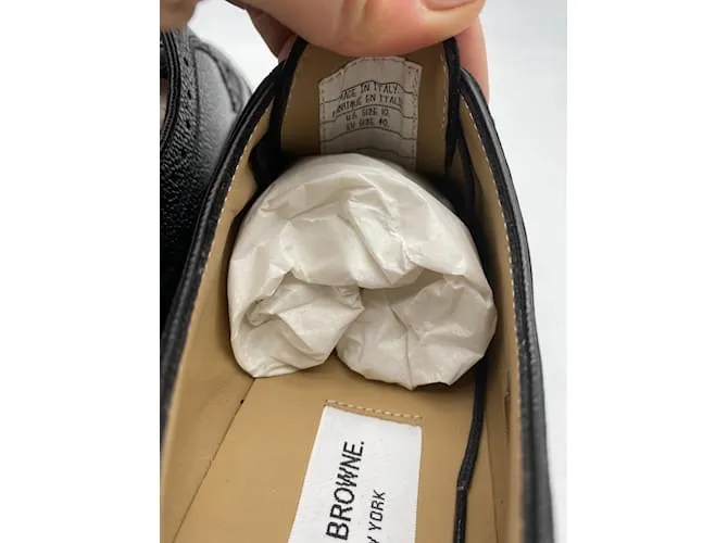 THOM BROWNE Bailarinas T.UE 40 Cuero Negro 