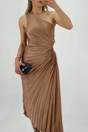 VESTIDO PLISADO ASIMETRICO